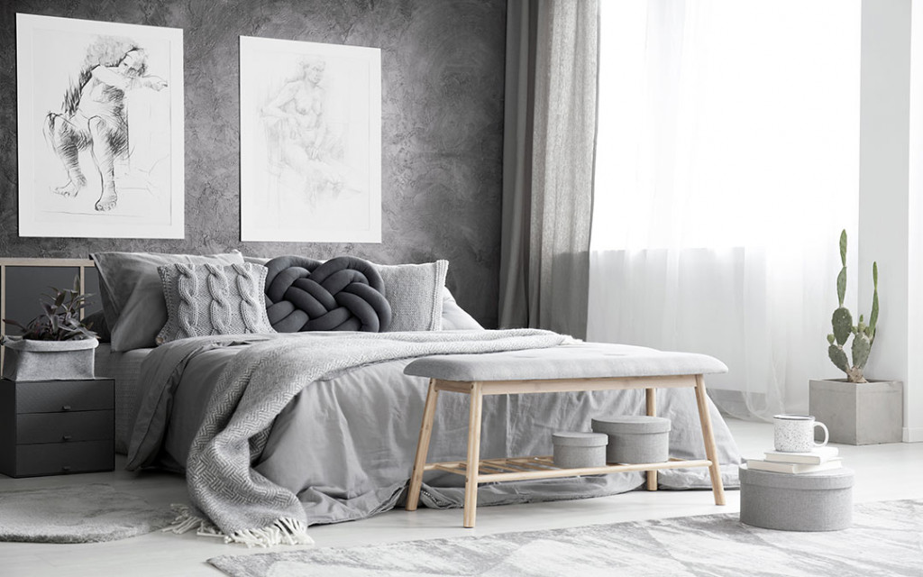 bedroom grey wall paint images