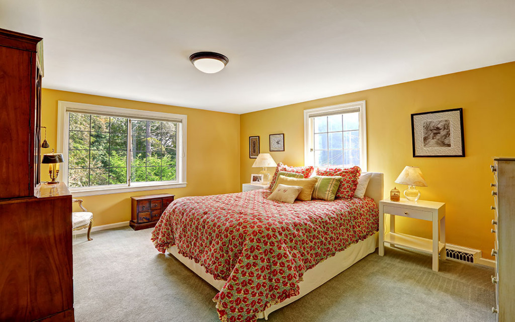 Yellow colour for bedroom walls